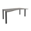 Burocean Exprim - Escritorio - rectangular con lado contorneado - roble gris - negro base