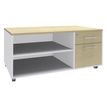 3253310165519-Console mobile EXPRIM/LOFTER/LEVEL - L120 x H63 x P60 cm - 2 tiroirs dont 1 DS - coté blanc - finition faça-P_79432432_1-0