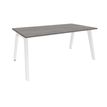 3253310157811-Bureau simple STEELY - L120 cm - Pieds blanc - plateau imitation Chêne gris-P_79432452_1-0