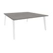 Burocean Steely - Escritorio - rectangular - roble gris - blanco base