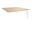 Burocean Steely - Componente de escritorio - rectangular - roble claro - blanco base