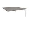 Burocean Steely - Componente de escritorio - rectangular - roble gris - blanco base