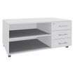 Burocean Steely Manager - Unidad de almacenamiento - móvil - 3 cajones - blanco, blanco perla