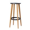 Paperflow Woody High - Taburete - ABS moldeado por inyección, lacquered solid beech - negro, madera de haya (paquete de 2)