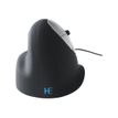 R-Go HE Mouse Ratón ergonómico, Medio (165-195mm), diestro, cableada - Ratón - ergonómico - diestro - 5 botones - cableado - USB - negro/plata