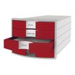 HAN IMPULS NEW DESIGN - Armario de cajones - 4 cajones - para A4, C4 - rojo, gris claro