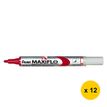 Pentel Maxiflo - Marcador - no permanente - para pizarra - rojo - 1.1 mm - fino - retractil 