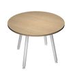 Artarredi K67 Skinny Metal - Mesa - redondo - roble - matte white (RAL 9010) base