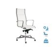 Dileoffice Acer+ - Silla - parte trasera alta - reposabrazos - inclinación - giratorio - malla - blanco