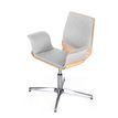 Dileoffice Spera - Silla - reposabrazos - giratorio - aluminio, poliolefina, madera, espuma de poliuretano