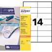 Avery Zweckform 3653 - Papel - adhesivo permanente - blanco - 105 x 42.3 mm 1400 etiqueta(s) (100 hoja(s) x 14) etiquetas para usos múltiples