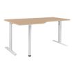 Gautier office YES! - Mesa - rectangular curvado (izquierda) - roble natural - blanco base