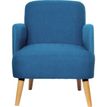 Paperflow Brooks - Sillón - reposabrazos - poliéster, espuma de poliuretano, aglomerado, solid pine, recycled foam, varnished solid beech - azul