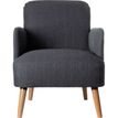 Paperflow Brooks - Sillón - reposabrazos - poliéster, espuma de poliuretano, aglomerado, solid pine - antracita