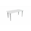 Vinco Evidence - Mesa - rectangular - blanco, RAL 9010 - aluminio, RAL 9006 base