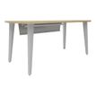 2012349454565-Bureau EVIDENCE - 160 cm - Pieds blancs - Plateau imitation chêne clair-P_79441309_4-2