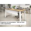 Vinco Evidence - Mesa - rectangular - roble claro - blanco, RAL 9006 base