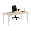 Vinco Evidence - Mesa - rectangular - arce - aluminio, RAL 9006 base