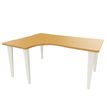 Vinco Evidence - Mesa - 90° left angled - haya natural - blanco, RAL 9010 base