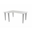 Vinco Evidence - Mesa - 90° left angled - blanco, RAL 9010 - aluminio, RAL 9006 base
