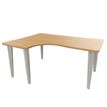 2012349456163-Bureau compact 90° à gauche EVIDENCE - Pieds aluminium - Plateau imitation chêne clair-P_79441389_1-0
