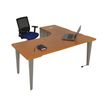 2012349456187-Bureau compact 90° à gauche EVIDENCE - Pieds aluminium - Plateau imitation merisier-P_79441390_1-0