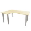 Vinco Evidence - Mesa - 90° left angled - arce - aluminio, RAL 9006 base