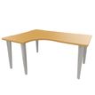 Vinco Evidence - Mesa - 90° left angled - haya natural - aluminio, RAL 9006 base