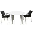 2012349456545-Table de réunion ronde EVIDENCE - 120 cm - Pieds anthracites - Plateau blanc-P_79441408_1-0