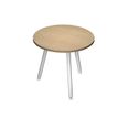 Artarredi K67 Skinny Metal - Mesa - redondo - roble - matte white (RAL 9010) base - roble