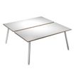 2012349510315-Bureau Bench LEONARDO - L180 x H74 x P168 - Pieds métal blancs - Blanc chants chêne-P_79441656_1-0