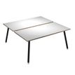 2012349511459-Bureau Bench LEONARDO - L180 x H74 x P168 - Pieds métal noirs - Blanc chants chêne-P_79441713_1-0