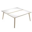 2012349512616-Bureau Bench LEONARDO - L160 x H74 x P168 - Pieds bois - Blanc chants chêne-P_79441771_1-0