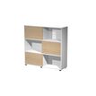 Artarredi Tetris - Librería - 3 baldas - 3 Puertas - aglomerado - blanco, roble
