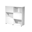 2012349514986-Bibliothèque mi-haute TETRIS  - L120 x H116,2 x P35 - Corps blanc - Portes anthracite-P_79441889_1-0