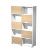 Artarredi Tetris - Librería - 5 baldas - 5 Puertas - aglomerado - blanco, roble