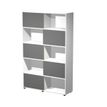 2012349515044-Bibliothèque haute TETRIS  - L120 x H190,6 x P35 - Corps blanc - Portes anthracite-P_79441892_1-0