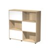2012349515167-Bibliothèque mi-haute TETRIS  - L120 x H116,2 x P35 - Corps chêne - Portes anthracite-P_79441898_1-0