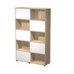2012349515181-Bibliothèque haute TETRIS  - L120 x H190,6 x P35 - Corps chêne - Portes blanches-P_79441899_1-0