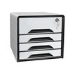 Confort by CEP Smoove Secure - Armario de cajones - 4 cajones - para 240 x 320 mm - blanco
