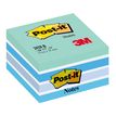 Post-it 2028-B - Bloque de notas en cubo - 76 x 76 mm - 450 hojas (5 x 90) - blanco, celeste, azul ultra, azul pastel, esmeralda