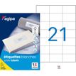 APLI-Agipa Etiquettes - Adhesivo permanente - blanco - 70 x 42.4 mm 2100 etiqueta(s) (100 hoja(s) x 21) etiquetas