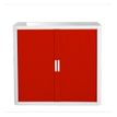 Paperflow easyOffice - Aparador - 2 baldas - 2 Puertas - metal, polipropileno, poliestireno tintado de alto impacto - blanco, rojo
