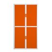 3660141929119-Armoire haute à rideaux EASY OFFICE - 110 x 204 x 41,5 cm - Corps blanc - Rideaux et poignée orange--0