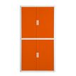 Paperflow easyOffice - Aparador - 4 baldas - 4 Puertas - metal, polipropileno, poliestireno tintado de alto impacto - blanco, naranja