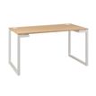 Gautier office Sunday - Mesa - rectangular - roble - blanco, RAL 9003 base