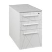 2012348126319-Caisson bout de bureau SUNDAY blanc + top L42 cm gris - P 80 cm - 3 tiroirs--0
