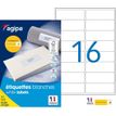APLI-Agipa - Adhesivo permanente - blanco - 99.1 x 33.9 mm 1600 etiqueta(s) (100 hoja(s) x 16) etiquetas