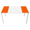 Paperflow Easydesk - Mesa - rectangular - blanco, naranja - blanco base