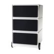Paperflow easyBox - Pedestal - móvil - 3 cajones - plástico ABS, poliestireno - negro, blanco